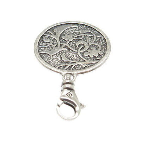 SILPADA Sterling Silver Vintage Dream It Reversible Disc Lobster Clasp Pendant - Picture 5 of 7